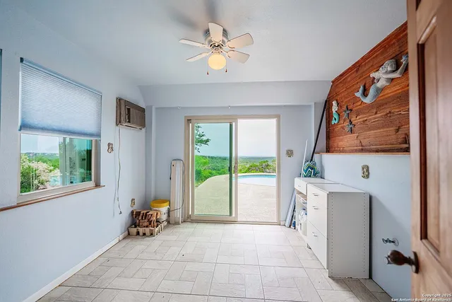 an aerial view of a house