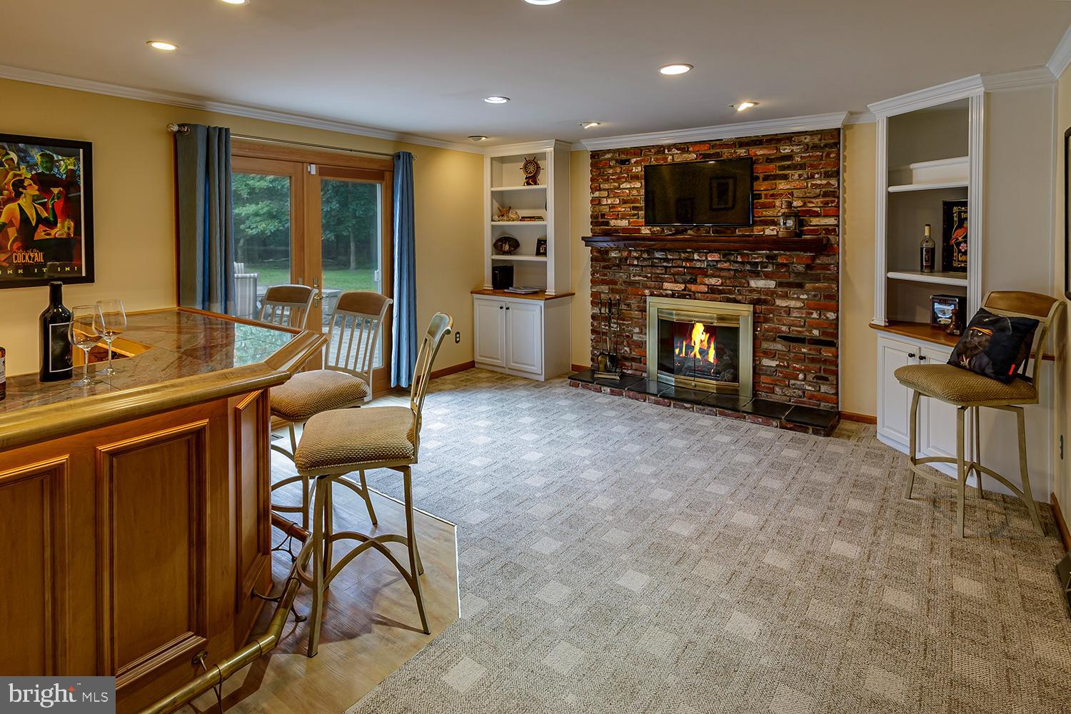 13 Oniontown Road Medford, NJ 08055 - Photo 15 of 37 Family room with gas fireplace and sliders to yard