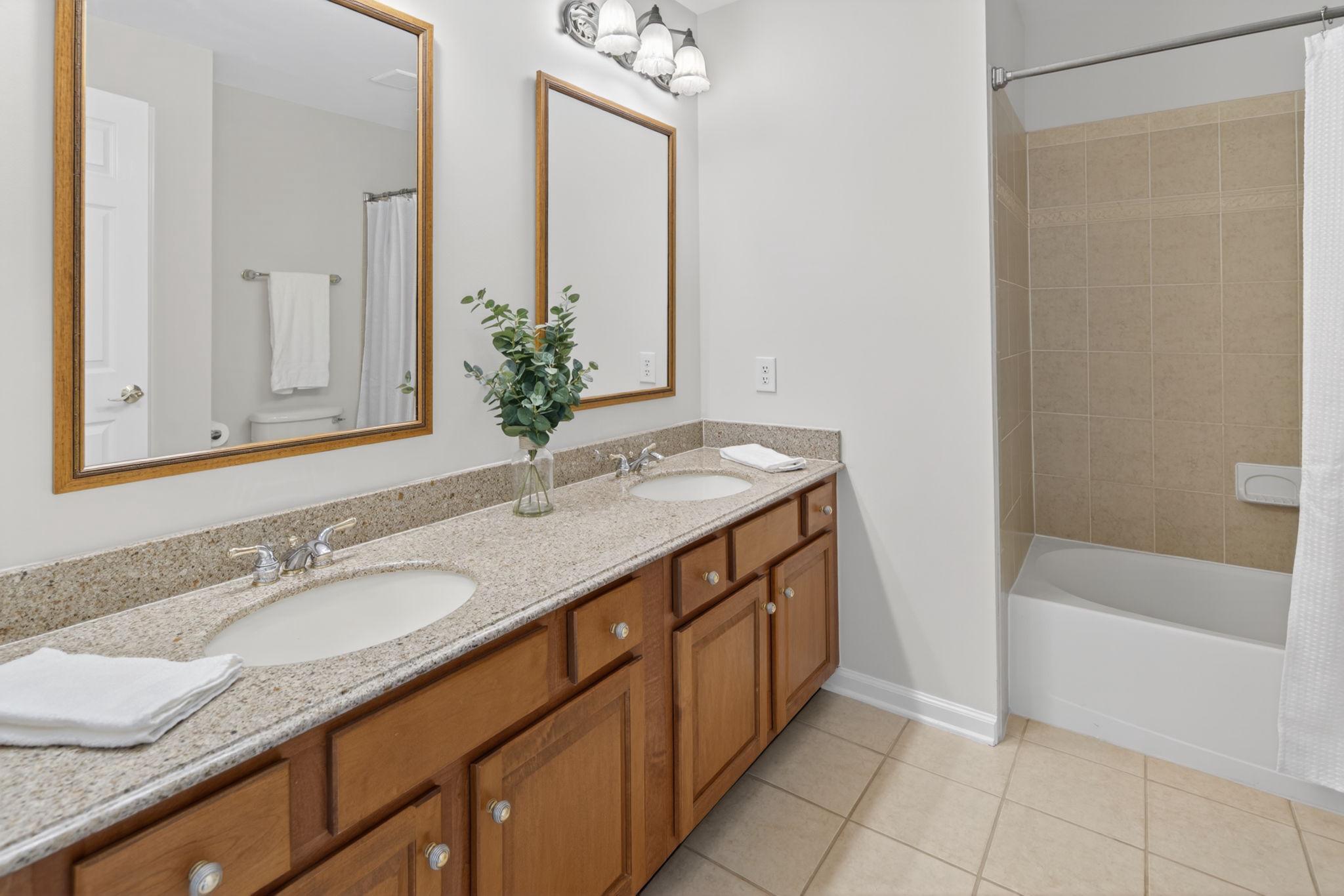 1 Warwick Road Princeton Junction, NJ 08550 - Photo 28 of 45 Elegant dual-sink bathroom 2nd floor bathroom