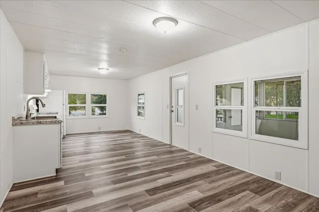 a view of a livingroom with a window