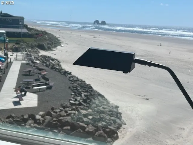 a view of a balcony door