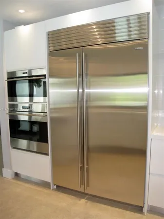 a refrigerator in a kitchen