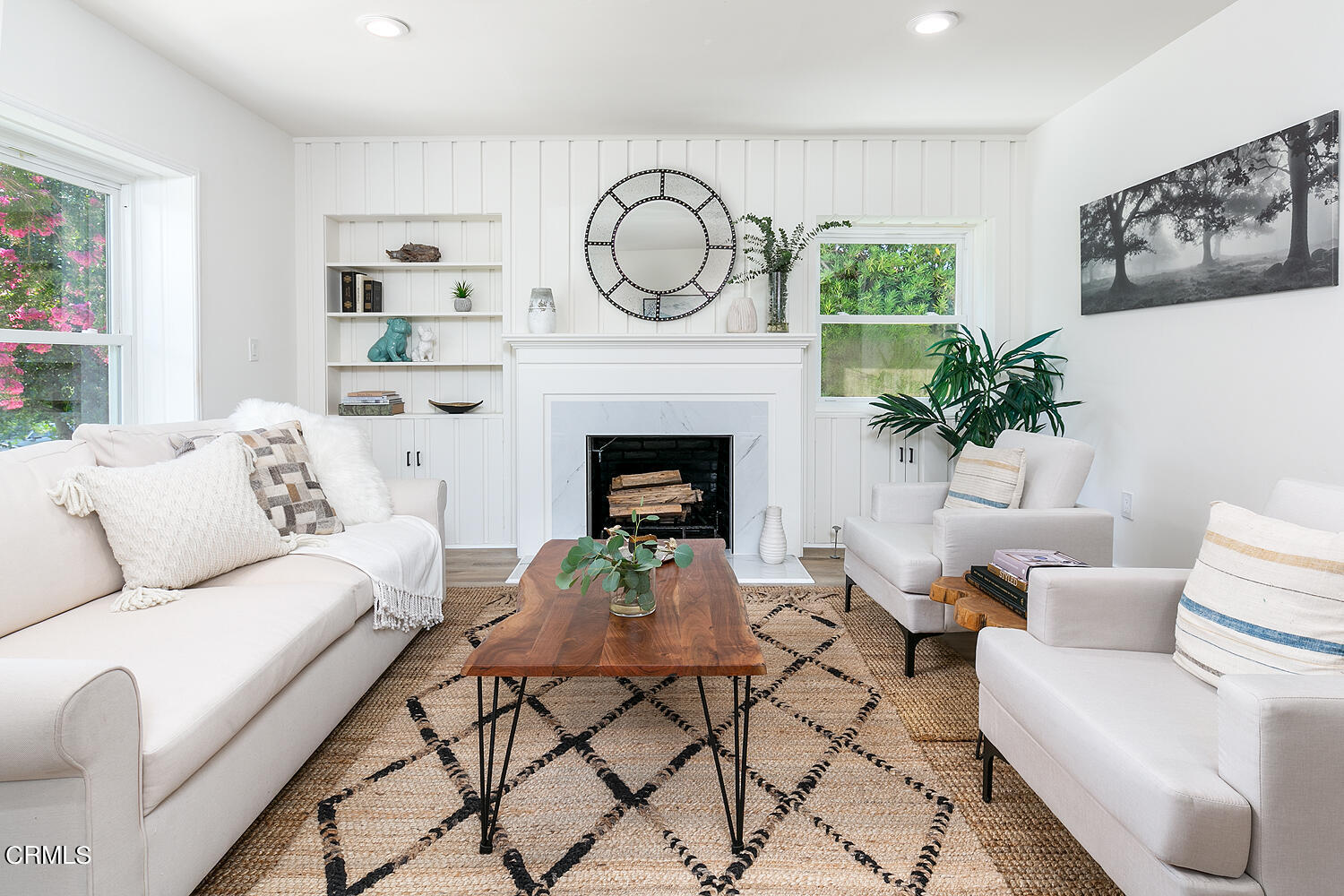 2375 Catherine Road Altadena, CA 91001 - Photo 6 of 50 a living room with furniture a fireplace and a potted plant