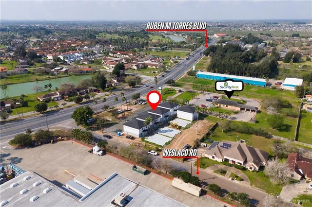 an aerial view of a city