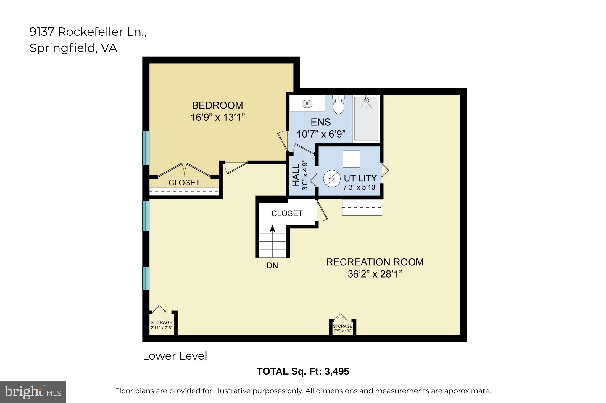 9137 Rockefeller Lane Springfield, VA 22153 - Photo 39 of 39 Lower Level Floor Plan