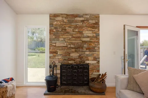 a living room with furniture
