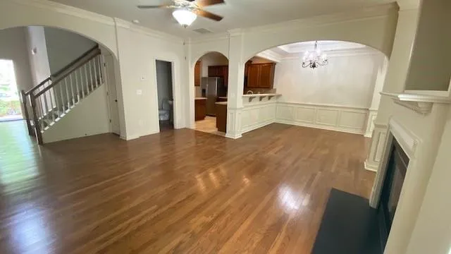 a kitchen with a refrigerator sink and stove