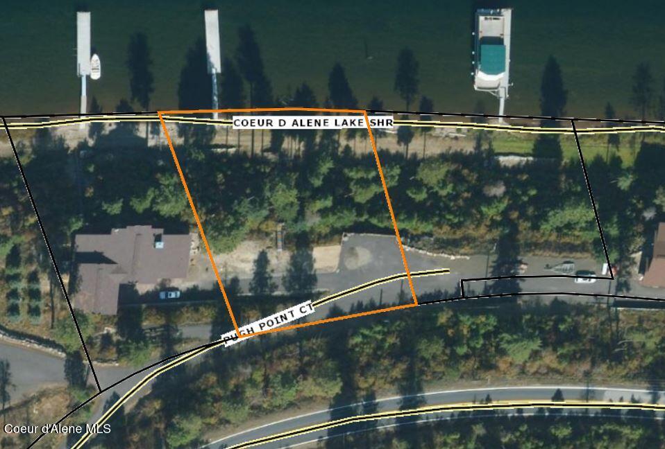 985 East Pugh Point Court Harrison, ID 83833 - Photo 19 of 26 Aerial with propety lines