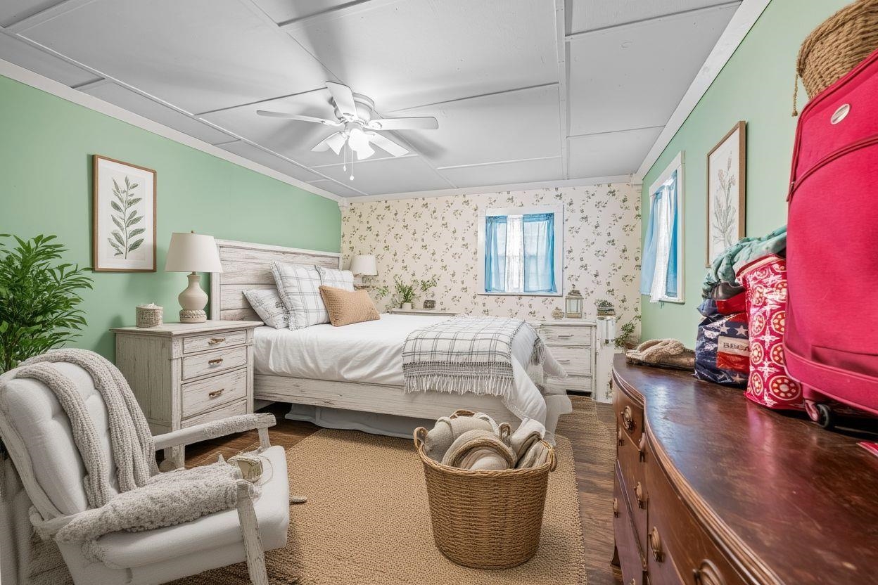 754 McWilliams Road Covington, TN 38019 - Photo 16 of 28 a bedroom with furniture and a chandelier