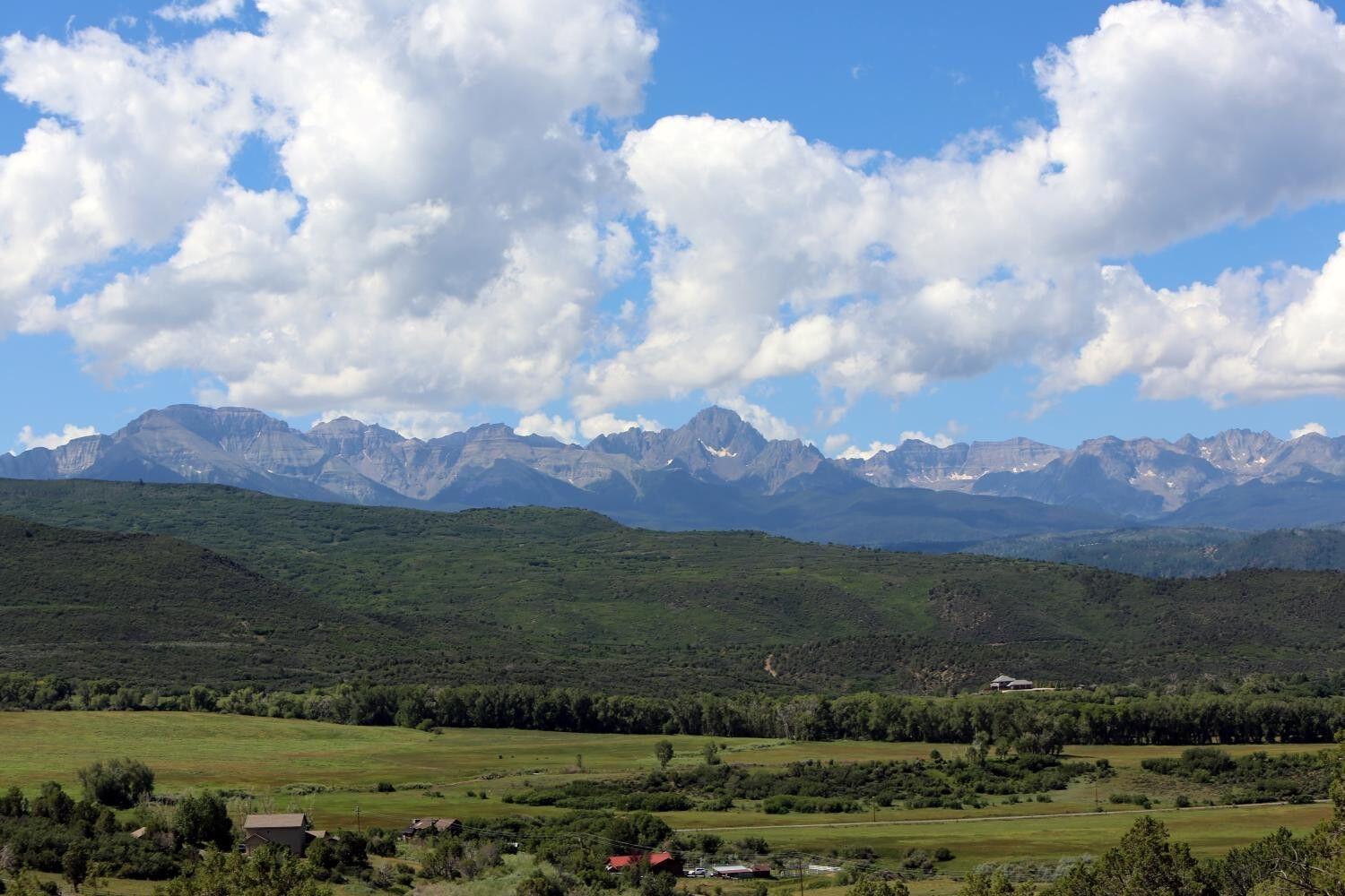 a view of city and mountain