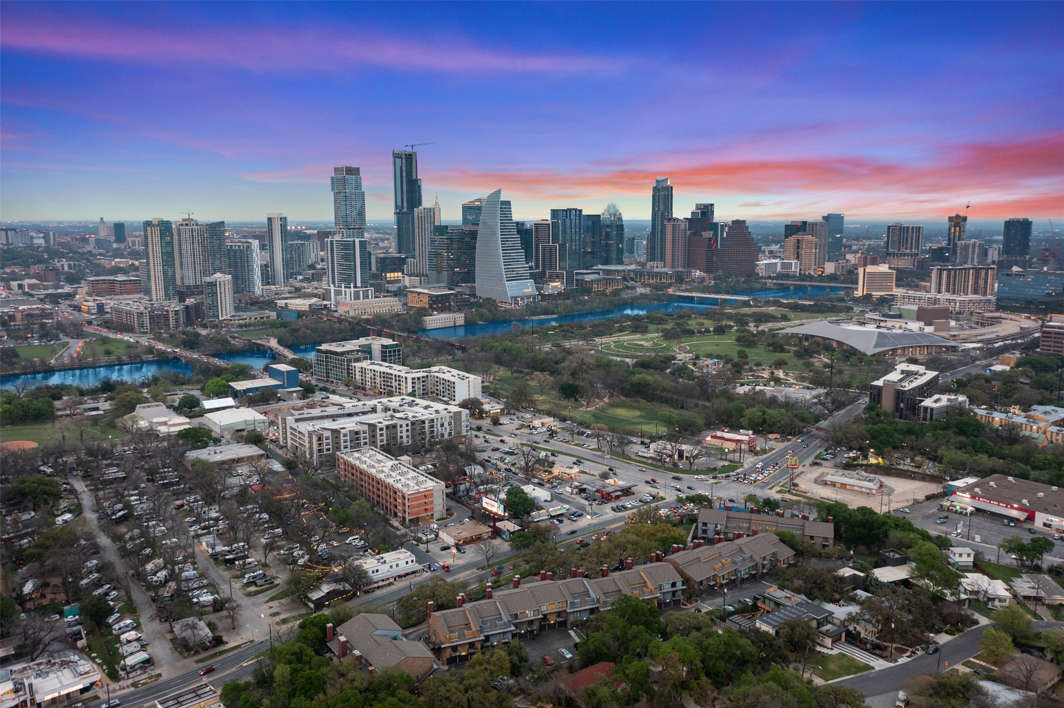 Talisman is located in the foreground just steps away to Lamar & Downtown Austin!