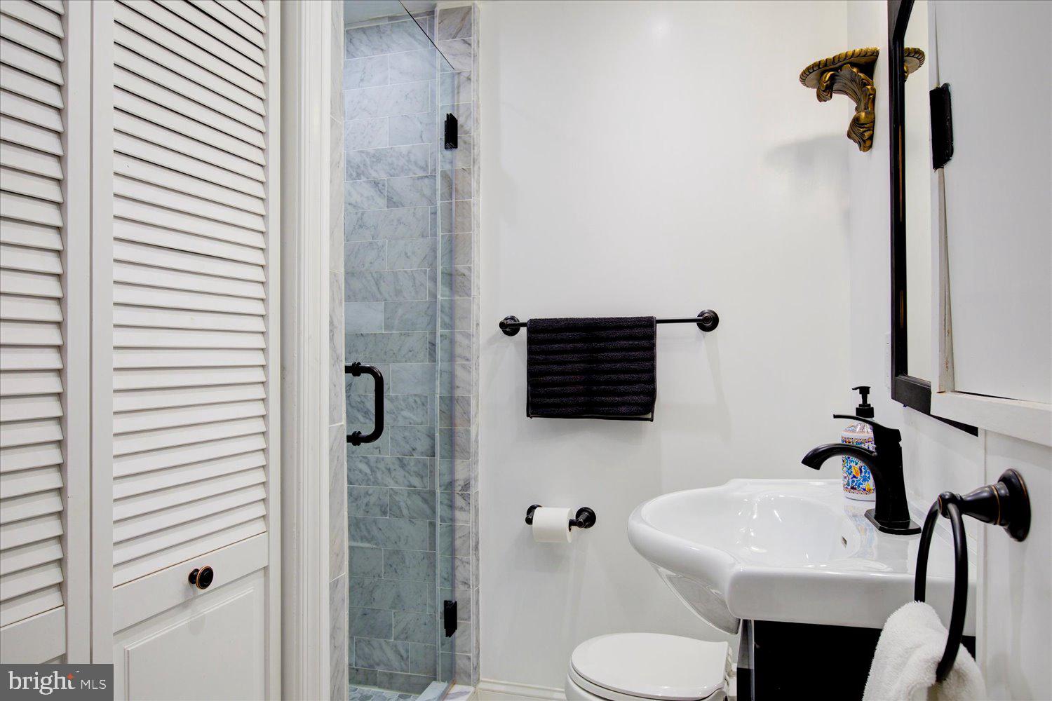1118 F Street Northeast Washington, DC 20002 - Photo 46 of 62 a bathroom with a sink toilet and shower