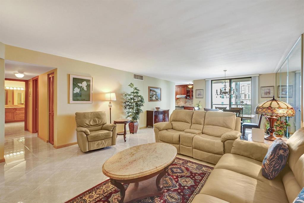 1000 South Ocean Boulevard, Unit 6M Pompano Beach, FL 33062 - Photo 6 of 31 a living room with furniture and a large window
