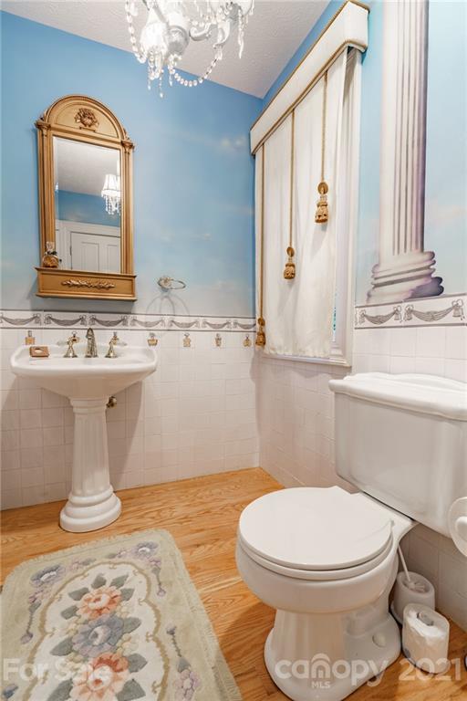 454 Cut Away Road Lake Lure, NC 28746 - Photo 30 of 48 a bathroom with a toilet sink and mirror