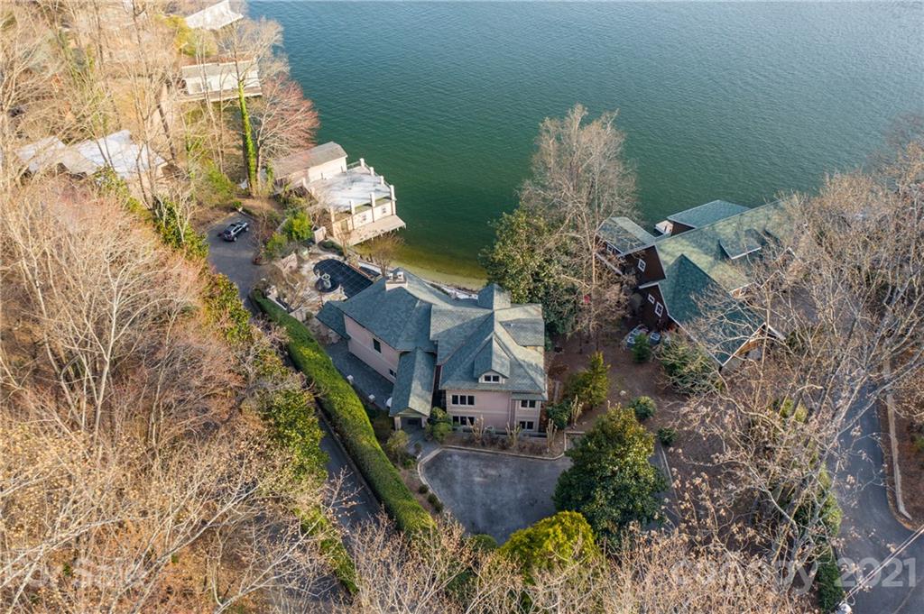454 Cut Away Road Lake Lure, NC 28746 - Photo 46 of 48 a aerial view of a house with a yard and fountain