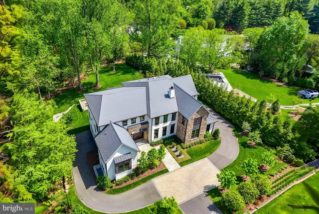 an aerial view of a house