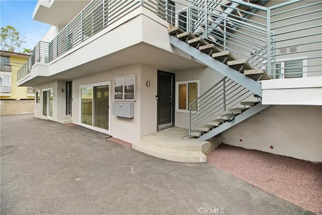 a view of a house with a stairs