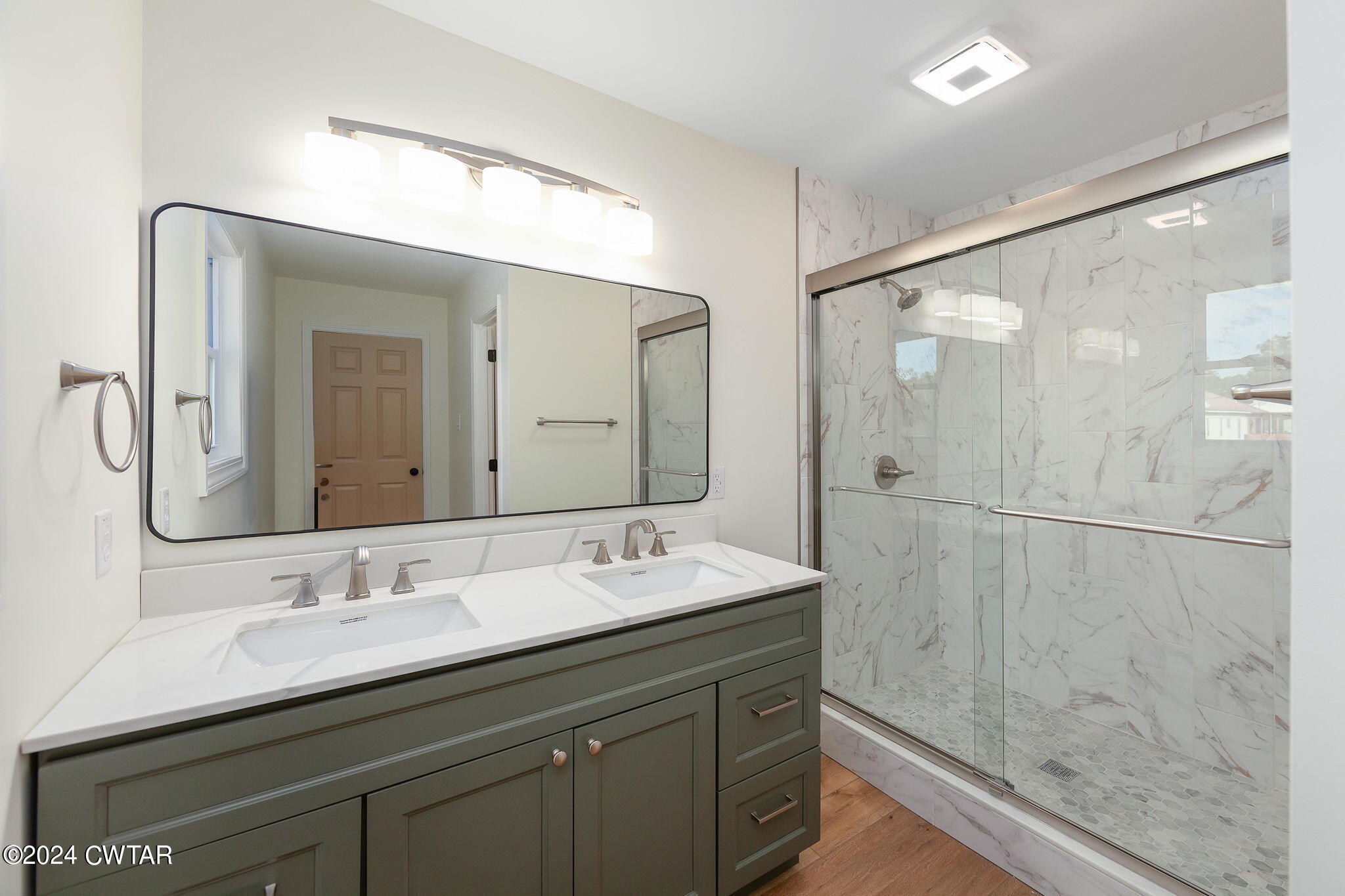 444 Diamond Grove Road Beech Bluff, TN 38313 - Photo 9 of 36 a bathroom with a granite countertop sink mirror and double