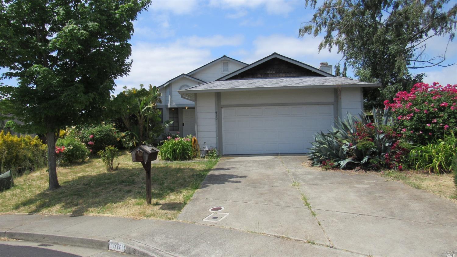a view of a house with a yard and plants