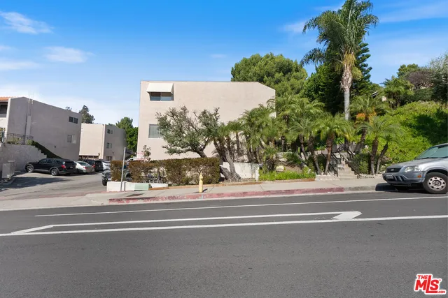a view of a street from a building