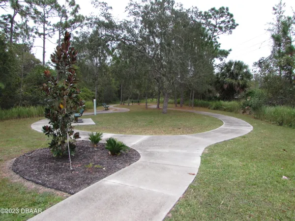 a view of a swimming pool with a yard