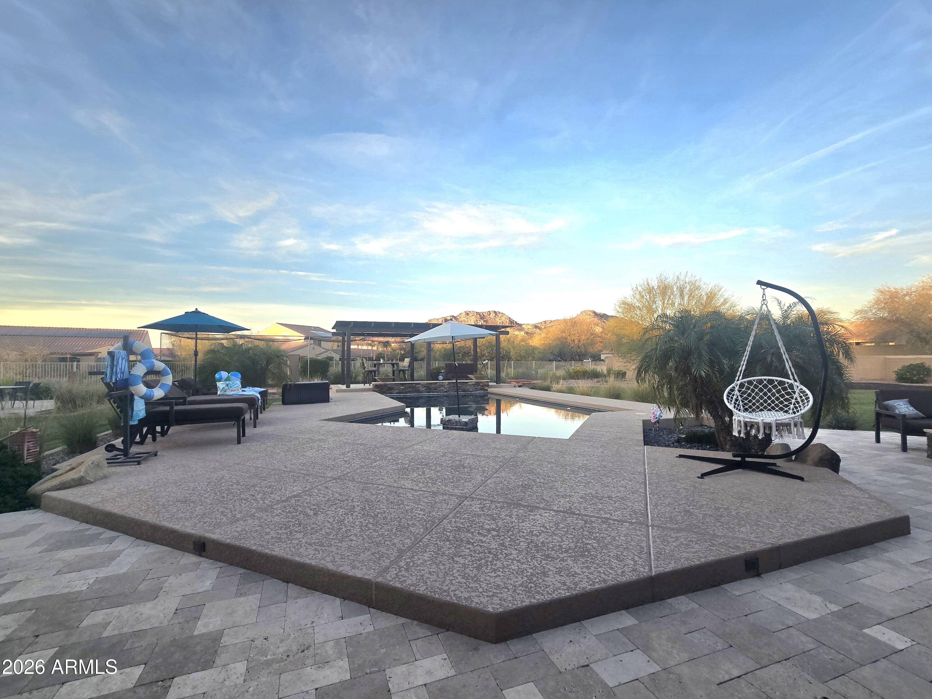 9156 West Bajada Road Peoria, AZ 85383 - Photo 61 of 88 Pool Area Mountain View Sunset