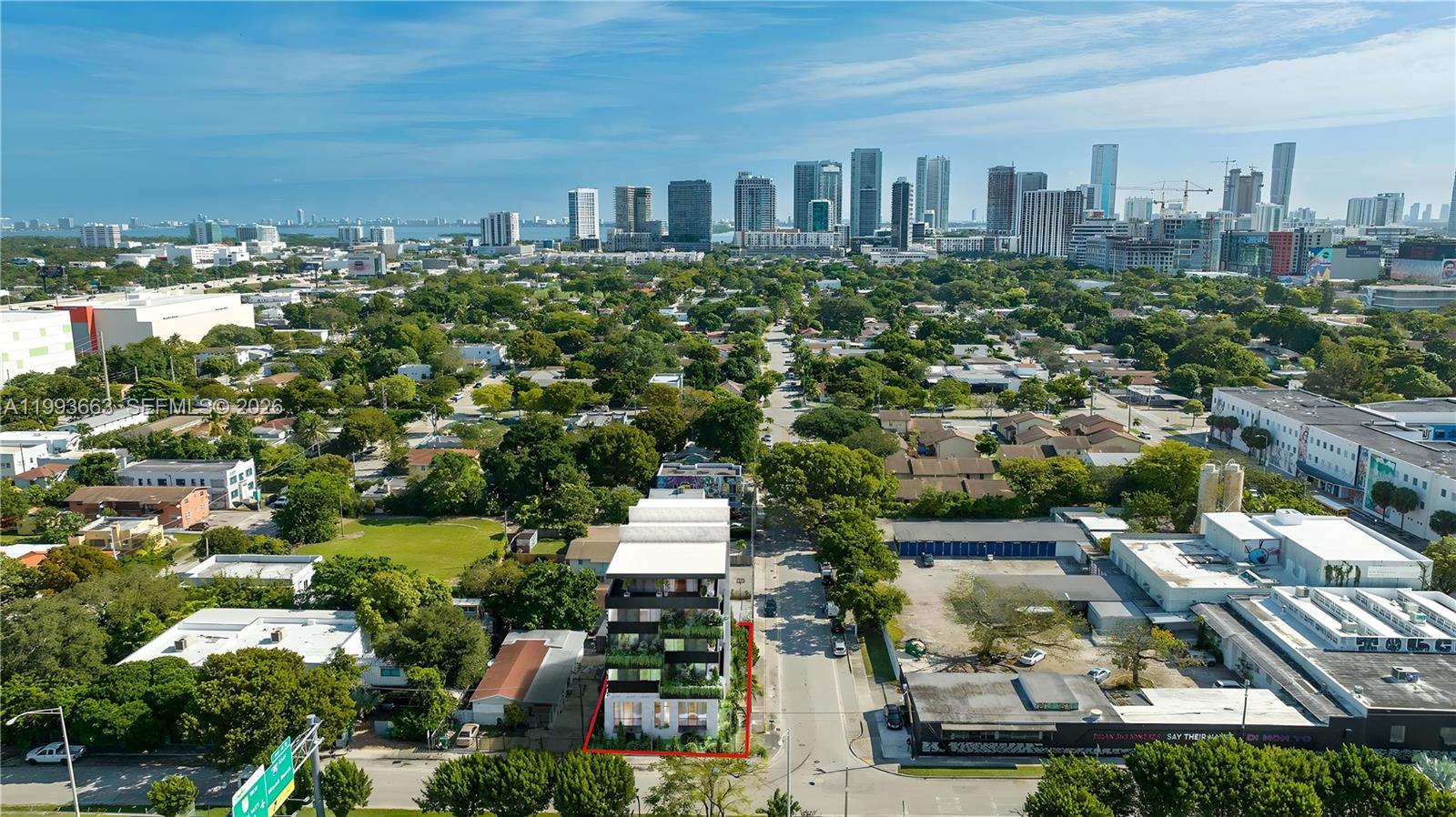 an aerial view of multiple house