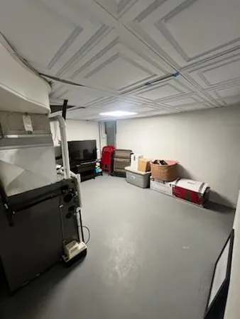 a car parked in a garage
