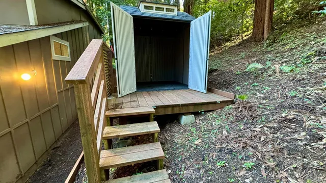 a backyard of a house