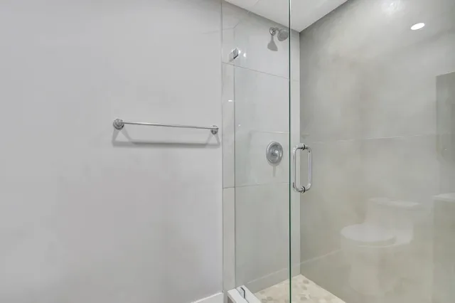 a bathroom with a shower