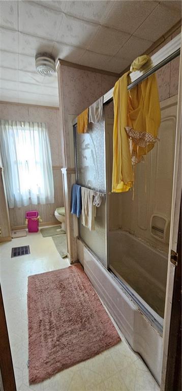 417 Uber Street New Castle, PA 16101 - Photo 21 of 43 a bathroom with a granite countertop sink a mirror and shower