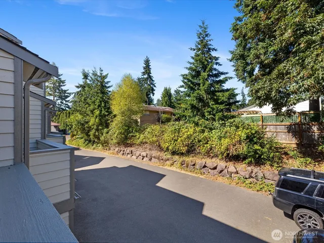 a view of a building with a street