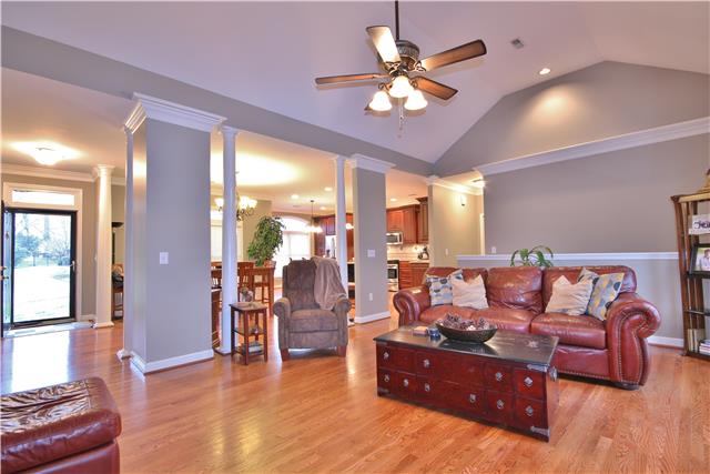 8213 Spring Ridge Drive Nashville, TN 37221 - Photo 6 of 20 This view from the living room shows off the open concept living area with the kitchen and dining area.