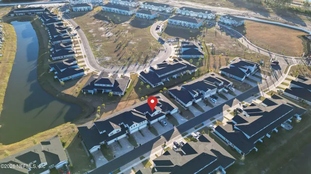 an aerial view of a house