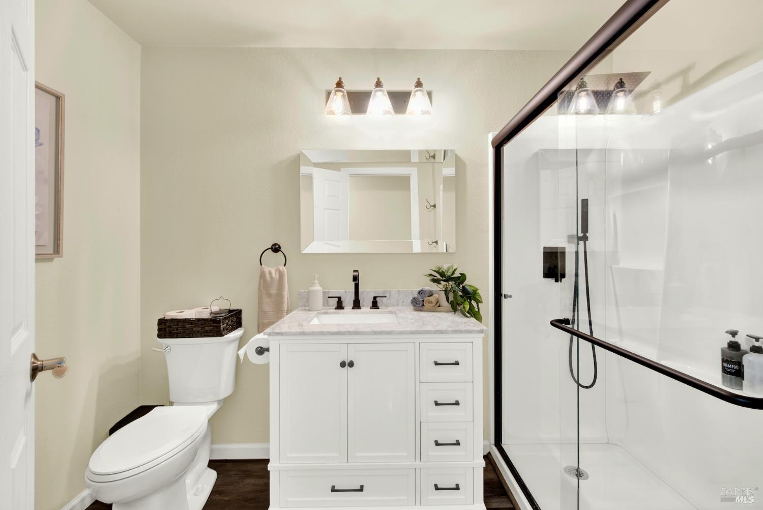 4118 Georgia Street Vallejo, CA 94591 - Photo 37 of 56 a bathroom with a sink a toilet and a mirror