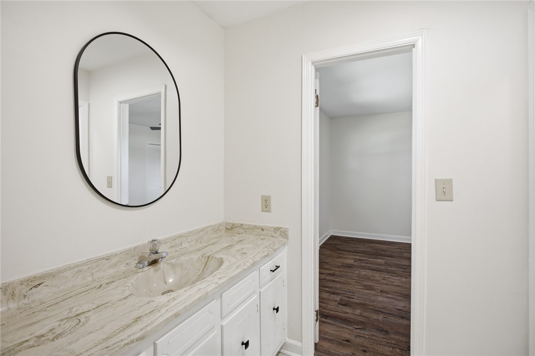 207 Greenmeadow Circle Anderson, SC 29626 - Photo 25 of 38 This bathroom features a sleek vanity with ample storage and a contemporary mirror.