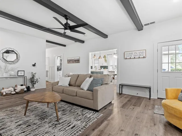 a living room with furniture