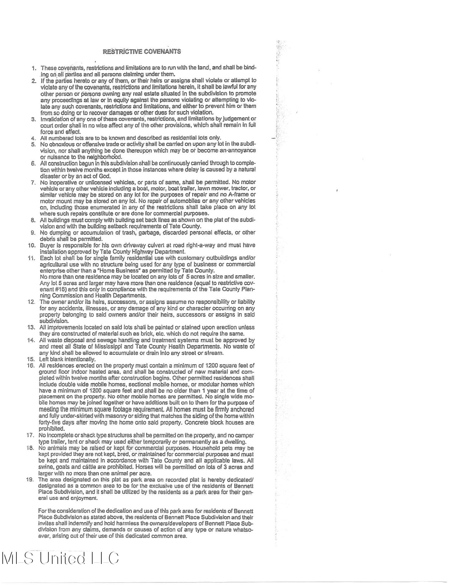 38 Magnolia Circle Sarah, MS 38665 - Photo 5 of 5 covenants