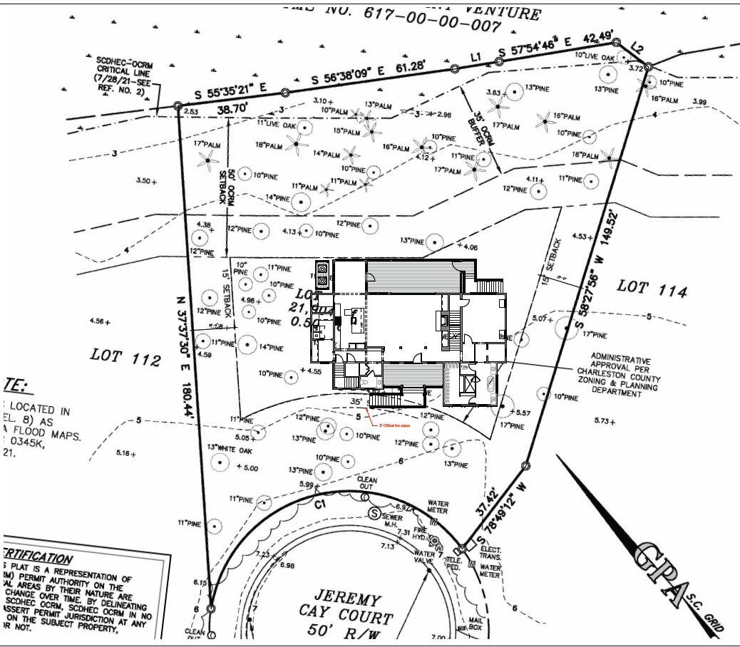 1479 Jeremy Cay Court Awendaw, SC 29429 - Photo 6 of 39 Lot 113 PI site plan
