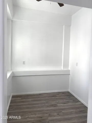 a view of small space with empty racks