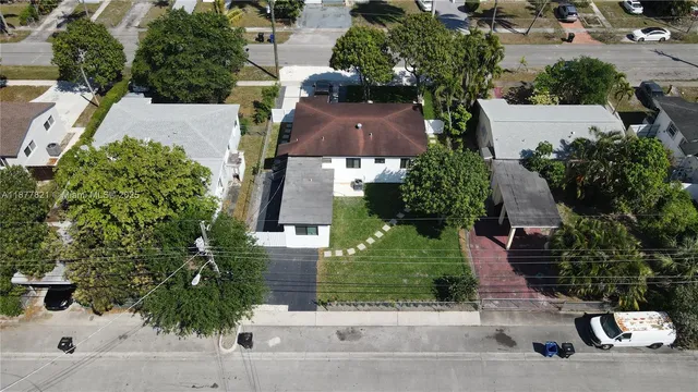 an aerial view of a house
