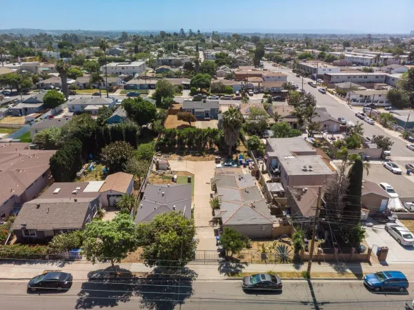 an aerial view of a city