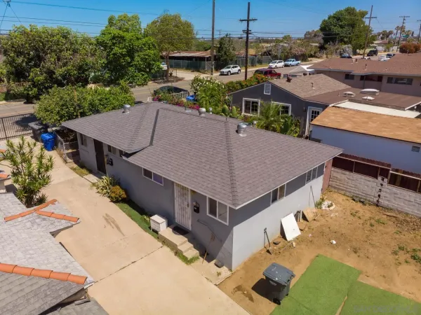 an aerial view of a house
