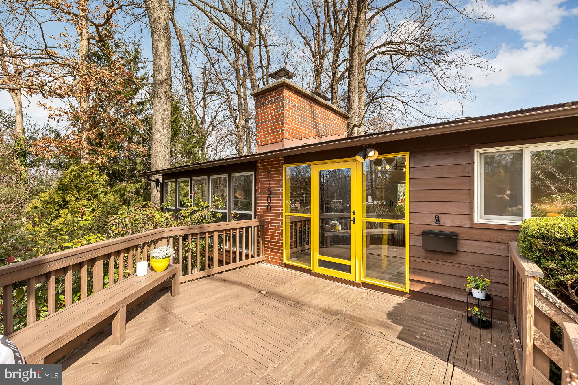 a view of a house with a large window