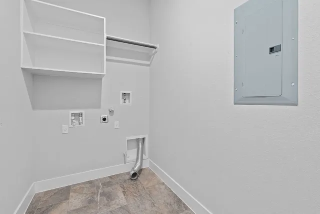 a view of small space with racks on the wall