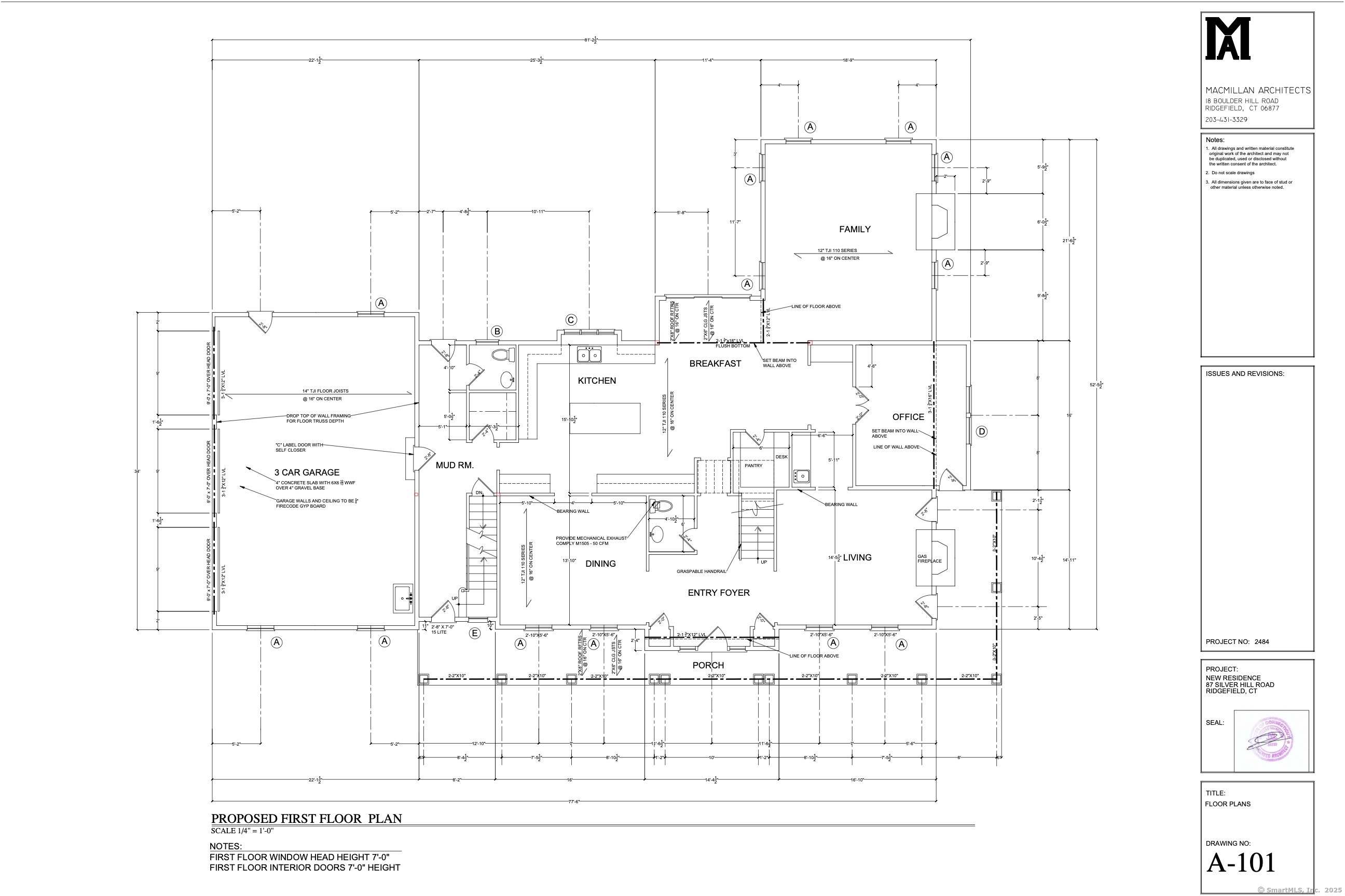 87 Silver Hill Road Ridgefield, CT 06877 - Photo 2 of 4 Proposed First Floor Plan