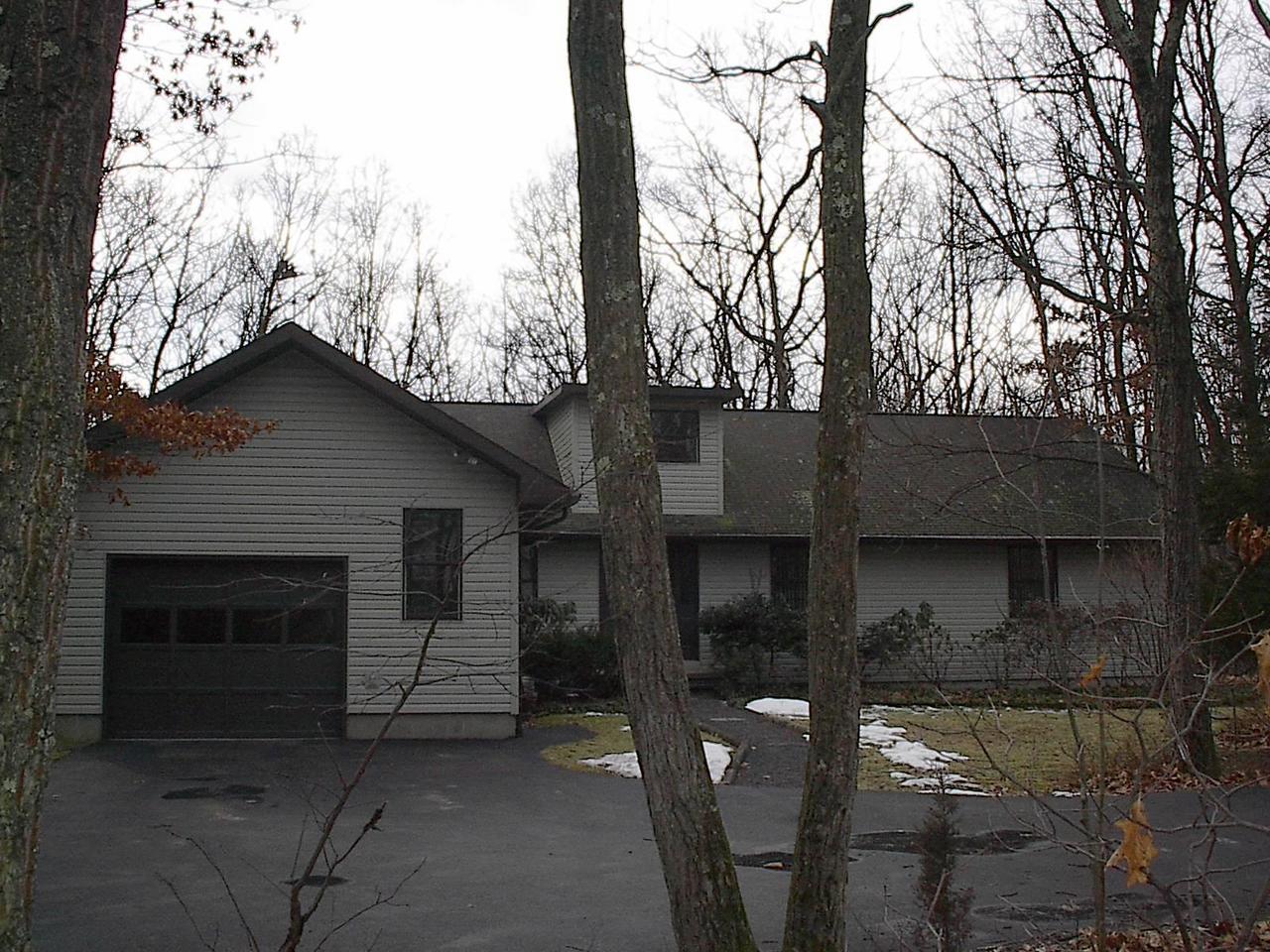 a house with trees in the background