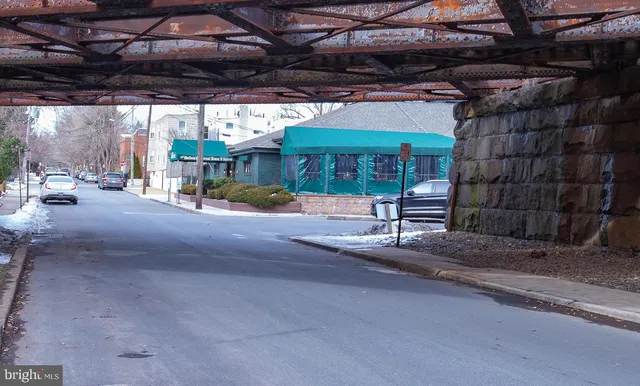 a view of a building with a patio