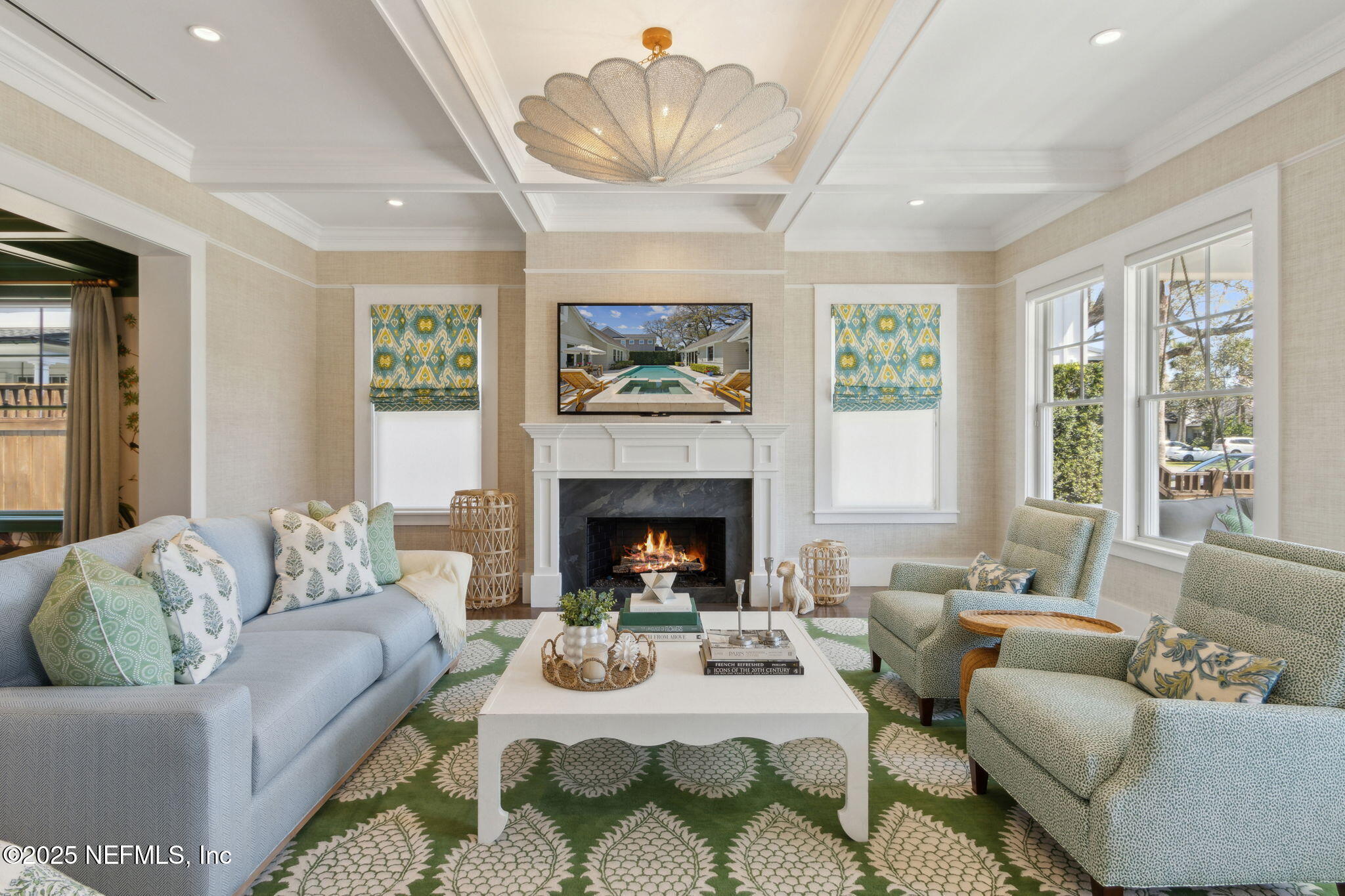 357 12th Street Atlantic Beach, FL 32233 - Photo 8 of 80 Living Room w/ Fireplace