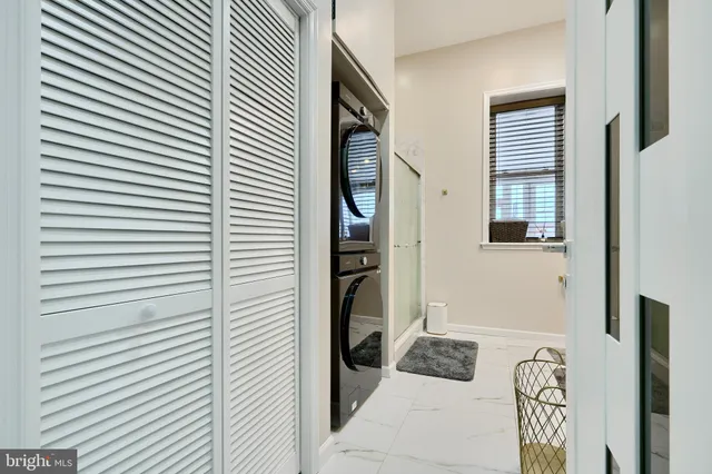 a view of a bedroom with a bed